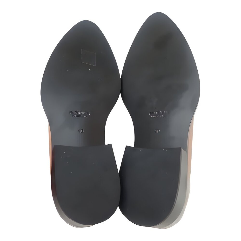 JIL SANDER | Nude Leather Pointed-Toe Loafers w/ Metal Heel EU 40 NWT - Picture 6 of 11